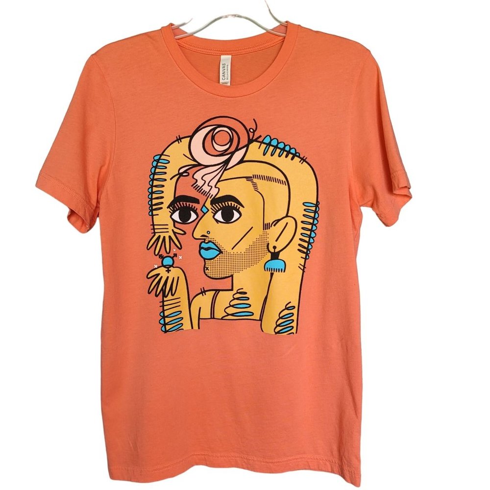 Bella+Canvas 100% Cotton Print T-Shirt. Size Mβ